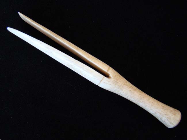 A 19th century Whalebone Clothes Pin measuring 6 1/8"